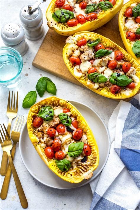 Place into oven and cook until melted and golden brown, about 2 minutes. Chicken Caprese Spaghetti Squash - The Girl on Bloor
