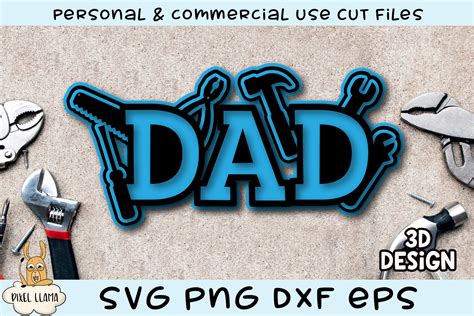 3d Dad Tool Design Svg Pixel Llama