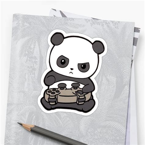 Gaming Panda Sticker By Pwstickers Redbubble