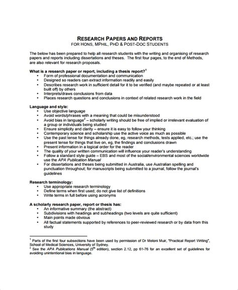 Research Project Report Template 1 Templates Example Templates