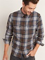 Regular-Fit Built-In Flex Plaid Flannel Shirt for Men | Old Navy | Best ...