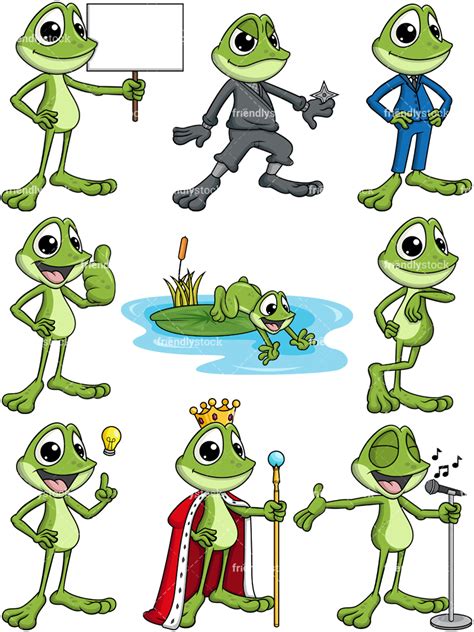 Frog Cartoon Clipart In Vector Format Friendlystock