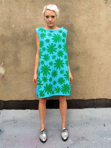 60 s floral colorful op art terry cloth mod psychadelic etsy beach mini dress vintage dress