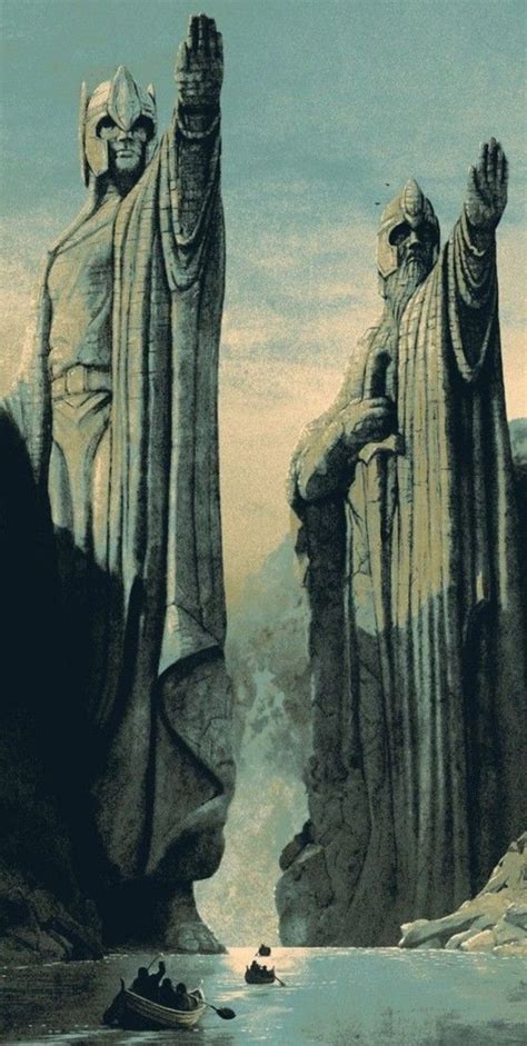 The Statues Of Isildur And Anarion At The River Anduin In 2021 Lord