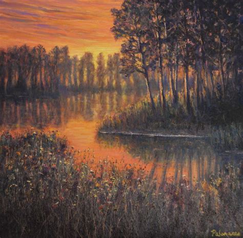 Florida Sunset Nature Marsh Painting Amber Palomares Fine Art