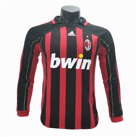 2006 2007 Ac Milan Home Long Sleeve Retro Vintage Shirt Mjs15041036