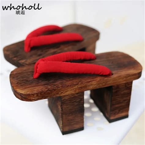 whoholl kimono shoes japanese geta 8cm height wooden sandals women cosplay clogs shoes slippers