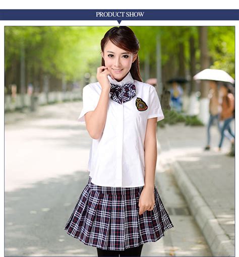China High School Uniform Designs Shirt And Skirt For Girls China