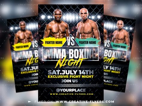 Boxing Or Mma Night Flyer Template Creative Flyers