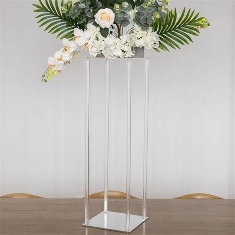 Clear Acrylic Flower Stand Decorative Vase Column Ehomemart
