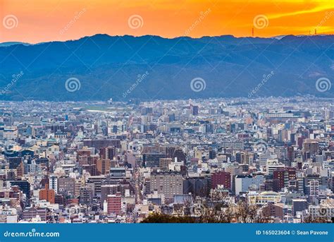 Kyoto Japan Cityscape At Dusk Stock Photo Image Of Business Place