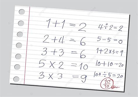 Sketch Numbers And Mathematics Symbols One Drawing Typography Vector