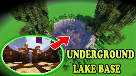 Minecraft How To Build Underground Lake Base Building Tutorial Youtube