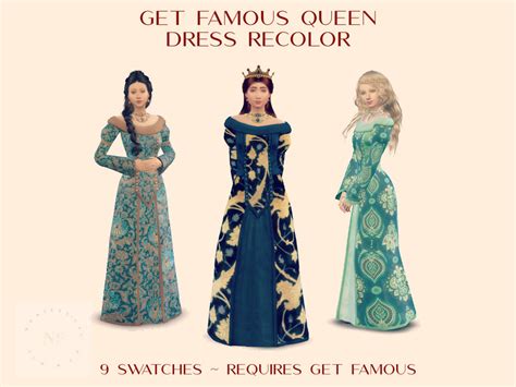 The Sims Resource Get Famous Queen Dress Recolor