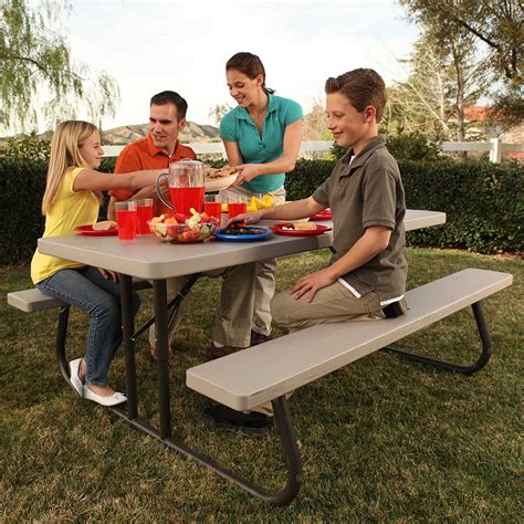 Lifetime 22119 High Density Polyethylene Folding Picnic Table 6 Feet Putty Ebay
