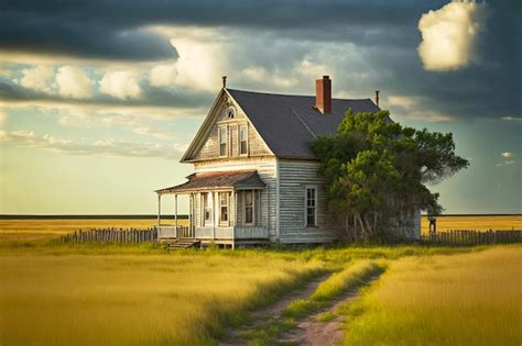 Premium Photo Abandoned Farm Houses With Porch And White Painted Walls