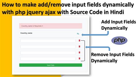 Dynamically Add Remove Input Fields In Php With Jquery Ajax Use