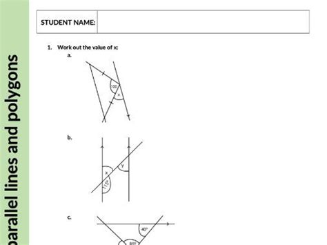 Angles In Parallel Lines And Polygons Geometry And Measures Ks3 Teaching Resources