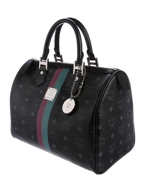 Mcm Visetos Boston Bag Handbags W3021596 The Realreal