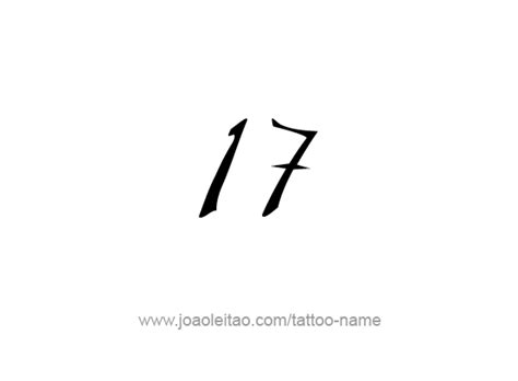 Seventeen 17 Number Tattoo Designs Tattoos With Names