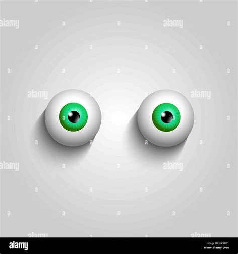 Pair Of Green Eyeballs Isolated On White Background Vector