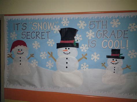 5th Grade Winter Bulletin Board We Did Outside The Room January
