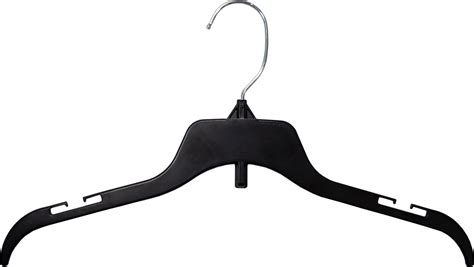 Recycled Stackable Black Plastic Top Hanger With T Notches Box Of 100