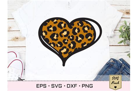 Leopard Print Heart Svg By Svgpouch Thehungryjpeg