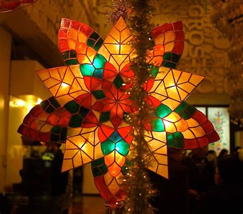 Stars Of Hope On Fifth Capiz Shell Christmas Lantern Parol Display At
