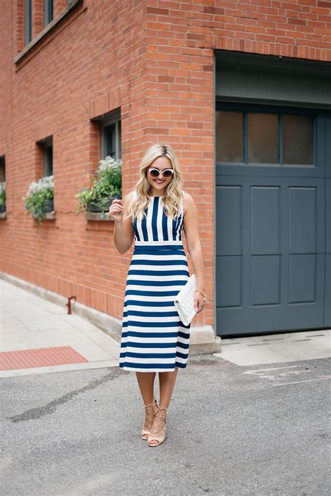 Spring Summer Staple The Nautical Striped Dress Bows Sequins Striped Dress Spring