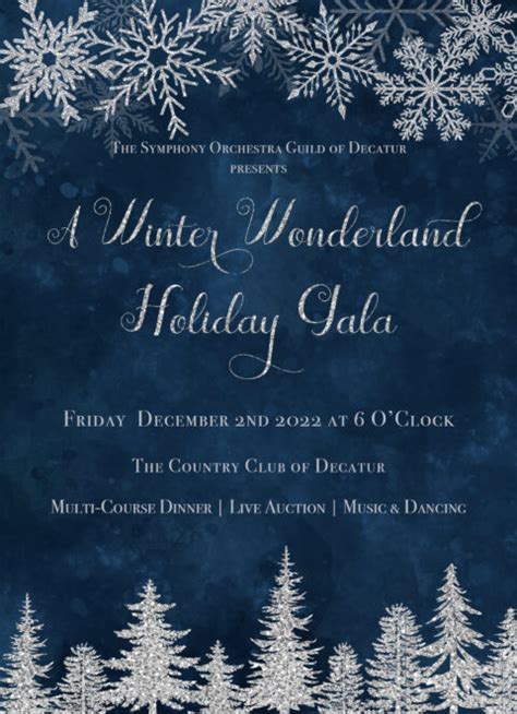 A Winter Wonderland Holiday Gala Symphony Orchestra Guild Of Decatur