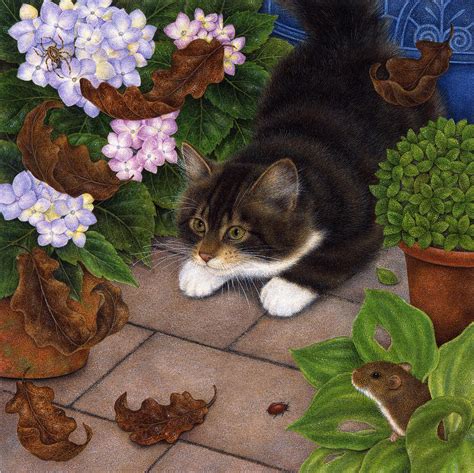 Cat And Mouse Painting By Anne Mortimer