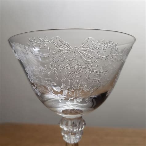 1940s Fostoria Romance Etch Glass Stemware Set Of 6 2 Low Etsy In 2021 Fostoria Crystal