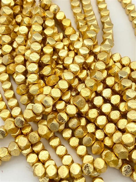 6mm 8mm Brushed Gold Nugget Beads Gold Plated Beads Spacer Etsy