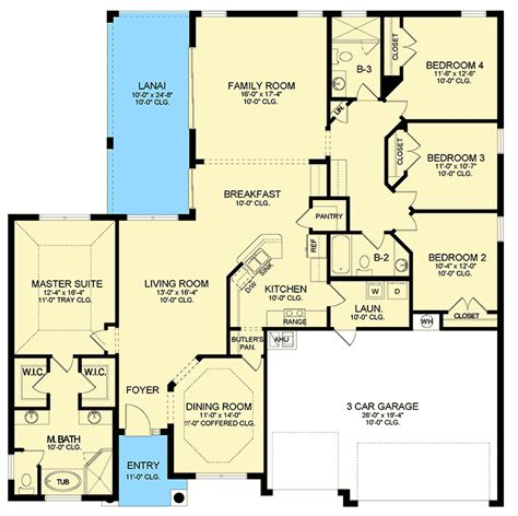 Floor Plans For Single Story Ranch Homes 4 Bedroom Single Story Ranch