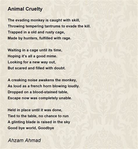 Animal Cruelty Animal Cruelty Poem By Ahzam Ahmad