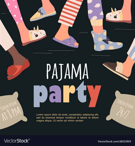 Colored Pajama Party Poster Template Royalty Free Vector