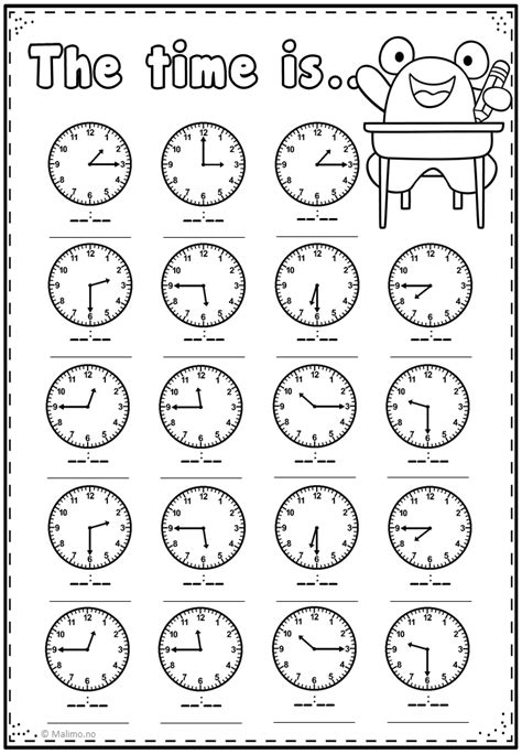 Learn To Tell Time Worksheets