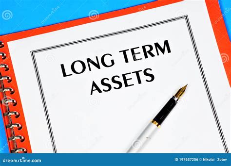 Long Term Assets Text Label In The Document On The Planning Folder