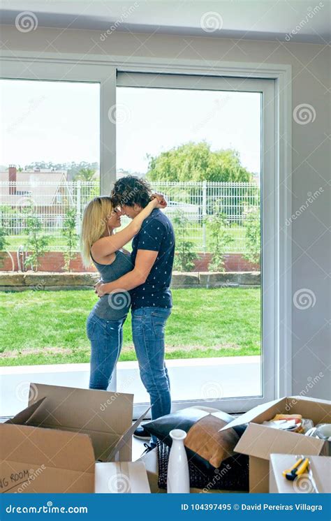Couple Hugging In The Living Room Stock Image Image Of Painting