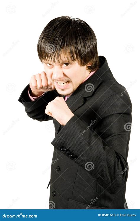 Angry Businessman Ready To Fight Stock Photo Image Of Compete Fight