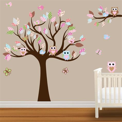Baby Nursery Wall Stickers Children Wall Decal Owl Wall Decal Birds
