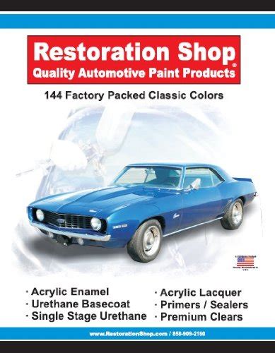 Restoration Shop 144 Color Chart Autocar Paint Chips Buy Online In