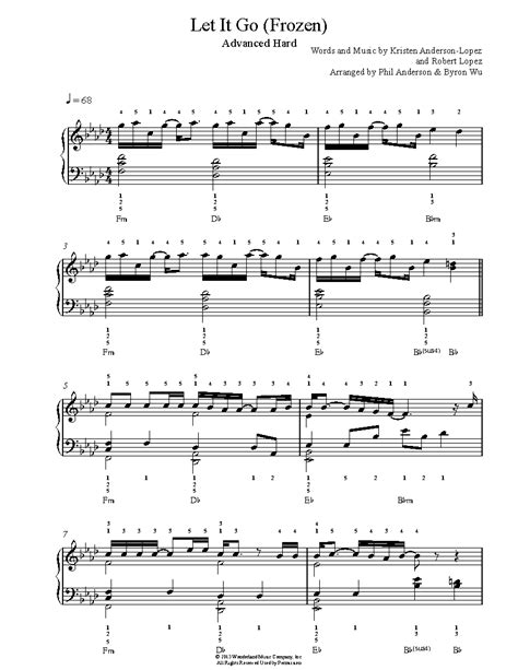 You can print the sheet music, beautifully rendered by sibelius, up to three times. Let It Go by Frozen Piano Sheet Music | Advanced Level