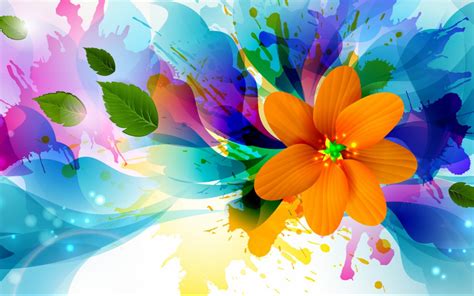 Abstract 3d Painting Wallpaper With Colorful Flower Hd