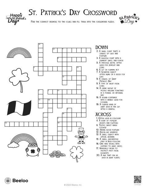 St Patricks Day Themed Crossword Puzzles • Beeloo Printable Crafts