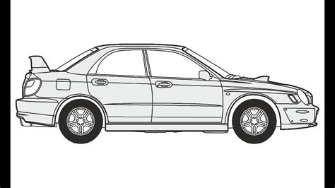 How To Draw A Subaru Impreza Turbo Wd Subaru Impreza Turbo Wd Youtube
