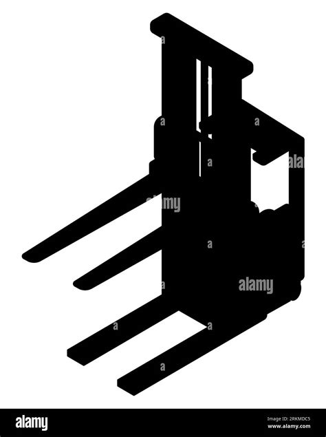 Black Silhouette Of A Forklift A Hand Hydraulic Lift Pallet Trolley