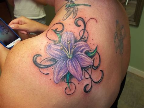 Lily On Shoulder Shoulder Tattoo Flower Tattoo Shoulder Butterfly