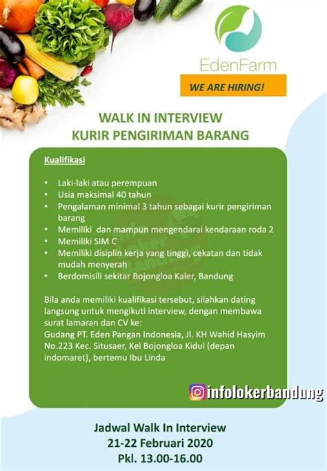 Bukalapak merupakan situs belanja online terpercaya di indonesia yang menjual beragam produk yang dibutuhkan seluruh masyarakat indonesia. Walk In Interview ! Kurir Pengiriman Barang PT. Eden ...